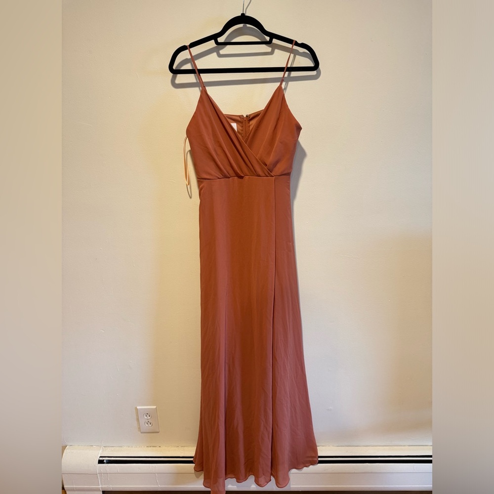 Birdy Grey Bridesmaid dress Kaia style size M chiffon terracotta (fits like L)